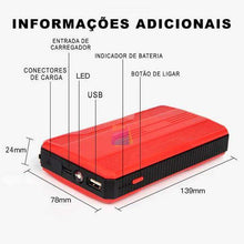 Carregar imagem no visualizador da galeria, Auxiliar de Partida de Carro 12v e 20000mah - Acellerando